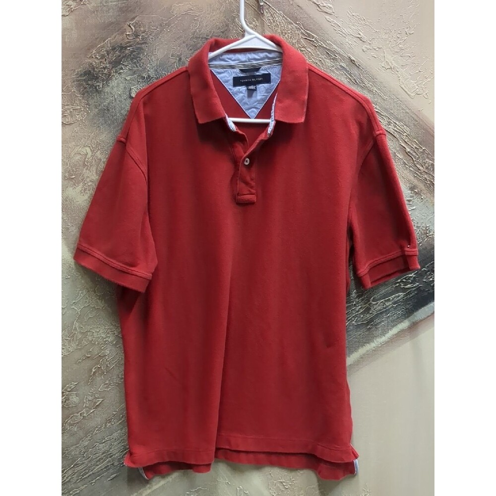 Tommy Hilfiger Red Short-Sleeve Polo Men's Size Large
